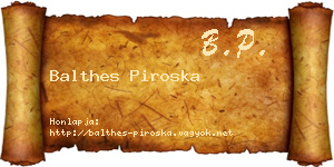Balthes Piroska névjegykártya